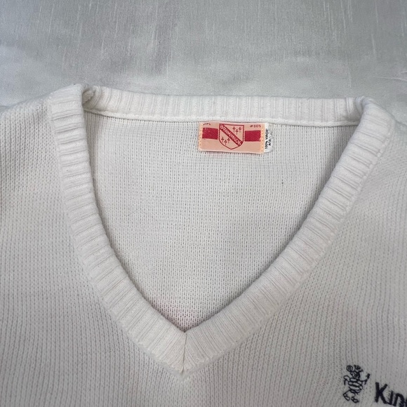 Vintage V-neck From The King Kod Brand with Red and Blue Stripes Size Medium - Picture 4 of 6